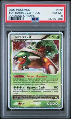 2007 POKEMON DIAMOND & PEARL #122 TORTERRA LV.X-HOLO PSA 8 - Image 1