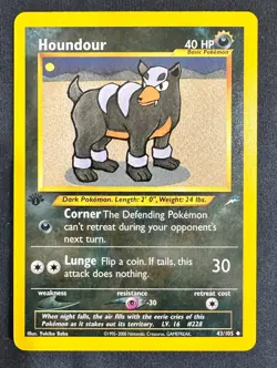 Pokemon 2002 Neo DESTINY 1st Edition HOUNDOUR 43/105 NM - never played - Image 1