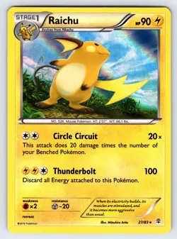 Raichu 27/83 2016 XY Generations Set 20th Anniversary Pokemon Holo Rare - VLP - Image 1