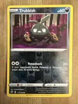 Pokemon TCG Trubbish Rebel Clash 117/192 Reverse Holo Common - Image 1