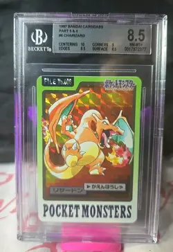 Pokemon 1997 Bandai Carddass #6 Charizard Part 3 And 4 BGS 8.5 - Image 1