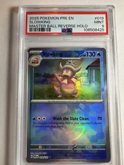 2025 POKEMON - PRISMATIC EVOLUTIONS #019 Slowking MASTER BALL PSA 9 🔥🔥 MINT - Image 1