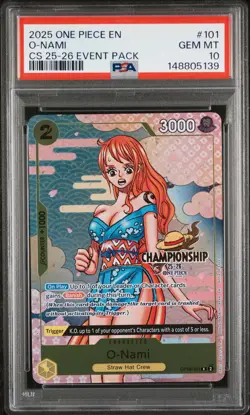 2025 One Piece Championship Event Pack O-Nami 101 PSA 10 - Image 1