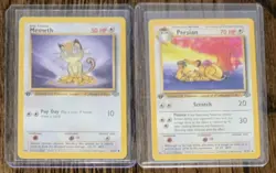 2 Pokemon Card Lot - 1999-2000 Jungle Series 1st EDITION Meowth & Persian - Image 1