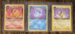 3 Pokemon Card Lot - 2000 Team Rocket DARK FLAREON/VAPOREON/JOLTEON Vintage - Image 1