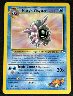 Misty's Cloyster 29/132 WOTC Gym Heroes - Non-Holo Rare Pokemon Card MP - Image 1