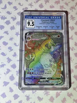 Pokemon TCG Charizard VMAX Champions Path Secret Rainbow Rare Card CGC 9.5 - Image 1
