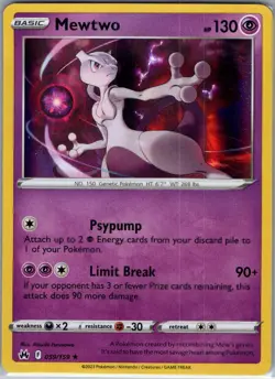 Mewtwo 059/159 Holo Crown Zenith - Pokemon Card - NM - Image 1