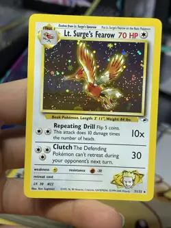 #2 Lt. Surge's Fearow 7/132 Gym Heroes 2000 Holo Rare WOTC Pokemon Card TCG - Image 3