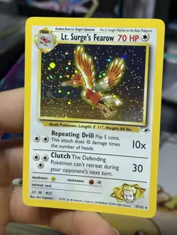 #2 Lt. Surge's Fearow 7/132 Gym Heroes 2000 Holo Rare WOTC Pokemon Card TCG - Image 4