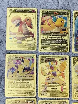 Set of 28 Dragonite,Lugia,Arcanine&More!!! Rare Gold Accent Foil Fan Art Cards - Image 3