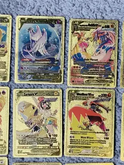 Set of 28 Dragonite,Lugia,Arcanine&More!!! Rare Gold Accent Foil Fan Art Cards - Image 4