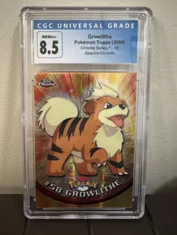 Growlithe Pokemon Topps Spectra Chrome! Series 1 #58 (2000) - Image 1