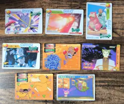 Set 8 Pokemon Carddass Anime Bandai Jessie Koffin Ash & Pikachu Dustox Slowbro.. - Image 1