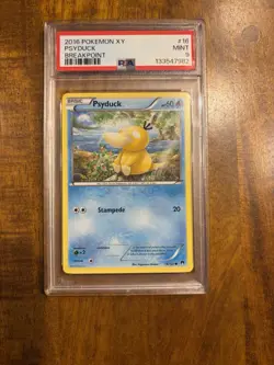 Low Pop PSA 9 Psyduck Non Holo XY Breakpoint 16/122 Pokemon - Image 1