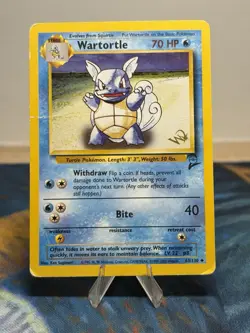 Wartortle 63/130 Base Set 2 Gold W Stamped Wotc Vintage Promo Pokemon Card HP - Image 1