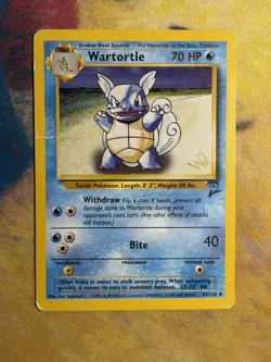 Wartortle 63/130 Base Set 2 Gold W Stamped Wotc Vintage Promo Pokemon Card HP - Image 2