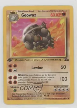 Golem German 1st Ed. Pokemon Fossil #36 1999 - Image 1