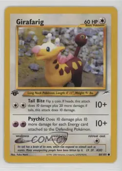 Girafarig 1st Ed. Pokemon Neo Destiny #66 2002 - Image 1