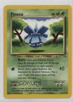 Pineco Pokemon Neo Discovery #61 2001 - Image 1