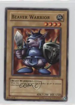Beaver Warrior YuGiOh Legend of Blue Eyes White Dragon #LOB-064 2002 READ - Image 1