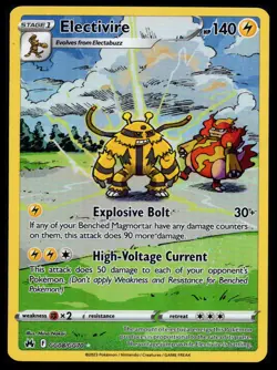 Electivire GG08/GG70 Crown Zenith: Galarian Gallery English Pokemon Card NM - Image 1