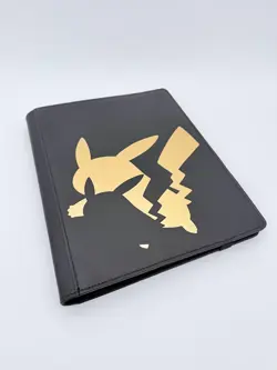 Pokemon Pikachu Ultra Pro Black Binder with Gold Leatherette 9 Pocket 360 Cards - Image 1