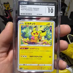 2022 Japanese Pokemon Card Pikachu 014/071 Dark Phantasma CGC 10 - Image 1