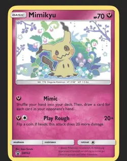 Mimikyu - SM163 - Pokemon Sun & Moon Black Star Promo Holo Rare Card NM - Image 1