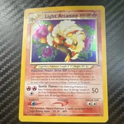 Light Arcanine 12/105 Neo Destiny Holo Rare Unlimited Pokemon Card 100 HP - Image 1