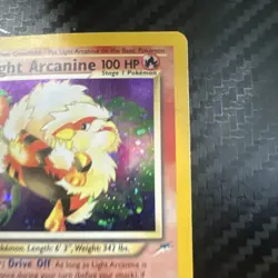 Light Arcanine 12/105 Neo Destiny Holo Rare Unlimited Pokemon Card 100 HP - Image 3
