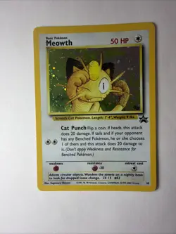 Meowth #10 Black Star Promo GB(Game Boy) stamped Holo Rare Pokemon Card - Image 1