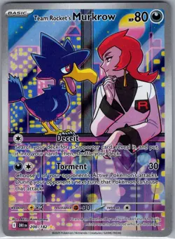 Team Rocket's Murkrow 200/182 SV10: Destined Rivals - Pokemon Card - NM - Image 1