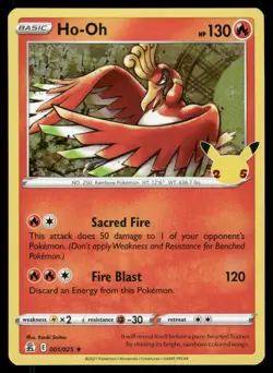 Pokemon Cards Ho-Oh 001/025 Celebrations Rare NM *2 - Image 1