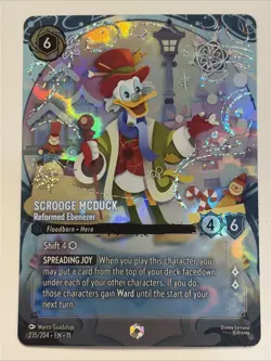Lorcana Scrooge McDuck - Reformed Ebenezer (Enchanted) 235/204 Winterspell - Image 1