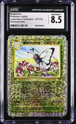 CGC 8.5 BUTTERFREE #21 REVERSE HOLO FOIL 2002 POKEMON LEGENDARY COLLECTION - Image 1