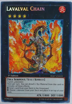 Yugioh 1x Lavalval Chain HA07-EN019 Secret Rare 1st Edition Near Mint - Image 1