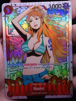 One Piece Nami ST01-007 OP-06 TR Treasure Rare Alt Art NM - Image 3