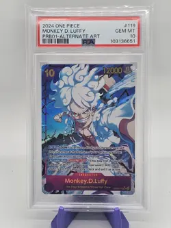 2024 One Piece PRB01 EN #119 Monkey D.Luffy Alternate Art PSA 10 GEM MINT - Image 1