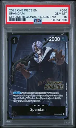 PSA 10 Spandam Offline Regional 2023 Finalist OP03-086 One Piece POP 23 - Image 1
