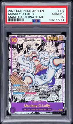 2023 ONE PIECE AWAKENING OF THE NEW ERA MANGA ALT ART MONKEY D. LUFFY PSA 10 - Image 1