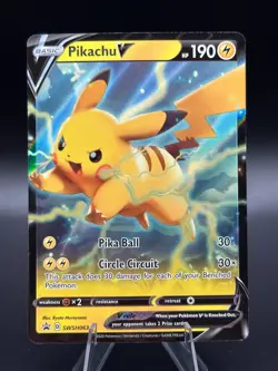 Pikachu V SWSH063 SWSH: Sword & Shield Promo Cards Holo NM - Image 1