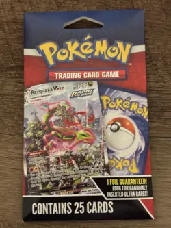 Pokemon TCG Pack Sealed 25 Cards 1 Foil Guaranteed Rayquaza Trading Card Game - Image 1