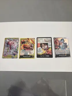 Monkey.D.Luffy EB04-061 SEC Adventure on Kami's Island 4 Cards Holo Yellow Black - Image 1