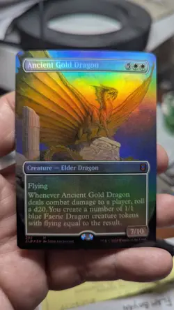 1x Ancient Gold Dragon FOIL Borderless NM - CLB MTG Magic x1 - Image 1