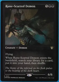 Rune-Scarred Demon (ETCHED) FOIL Commander Masters MINT Etched (493208) ABUGames - Image 1