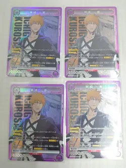 BLEACH Union Arena Ichigo Kurosaki Purple SR 4 Card Set - Image 1