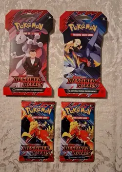 Pokemon TCG Destined Rivals Booster Pack Lot of 4 - Image 1