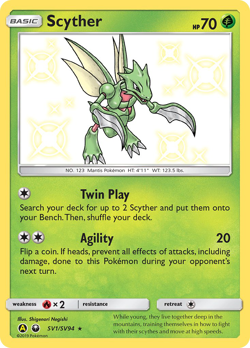 Scyther SV1/SV94 Shiny Rare Hidden Fates Shiny Vault Pokemon Near Mint - Image 1