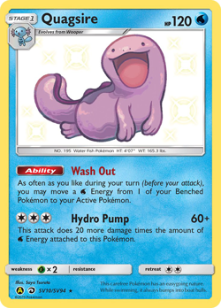 Quagsire SV10/SV94 Shiny Rare Hidden Fates Shiny Vault Pokemon Near Mint - Image 1